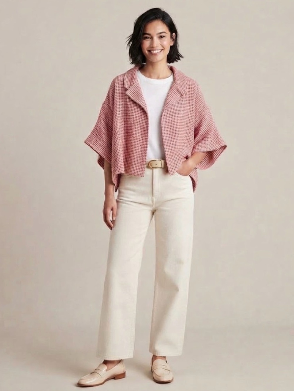 Marni Vintage Runway Gingham Cropped Boxy Blazer